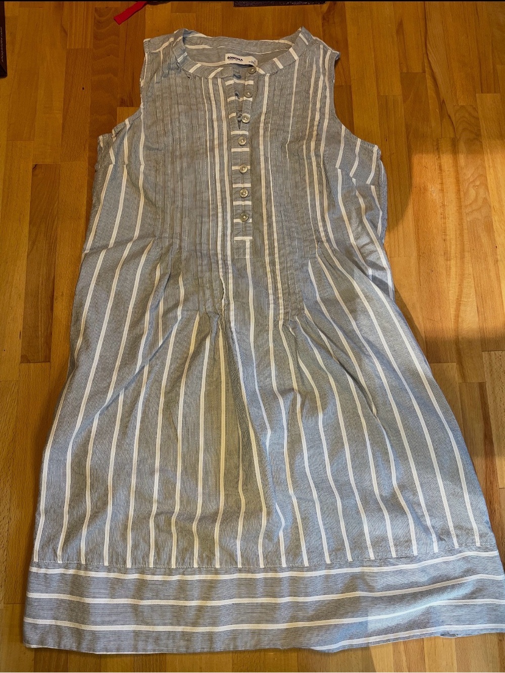 Striped Cotton Shirt in Blue and White